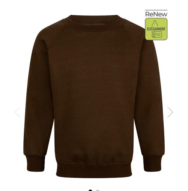 Zeco Unisex Felpa Bambini Ragazzi Ragazze Uniforme Scuola Maglione Marrone Età 4