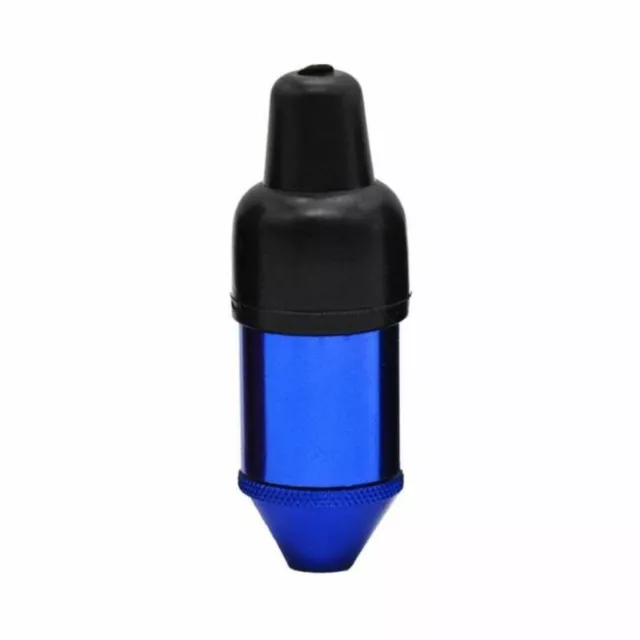 Blue | Smooth Metal e-Snuff Spice Storage w/ Rubber Pacifier Bullet