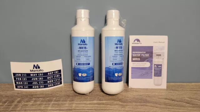 (2 Pack) Marriotto MR15 Fridge Water Filter Replacement for LT1000P ADQ747935