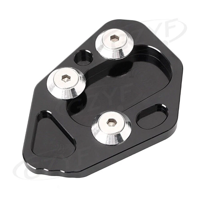 For BMW F800R HP2 R1200S Black 1X Side Stand Kickstand Plate Pad Big CNC