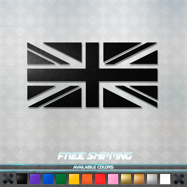 Black Union Jack Flag Sticker Decal - Vinyl, High-Quality, For Cars, Laptops, Windows