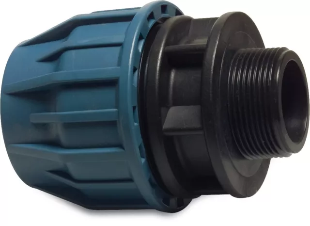 MDPE Compression Male BSP x Straight Adaptor For MDPE Water Pipe 20mm to 110mm