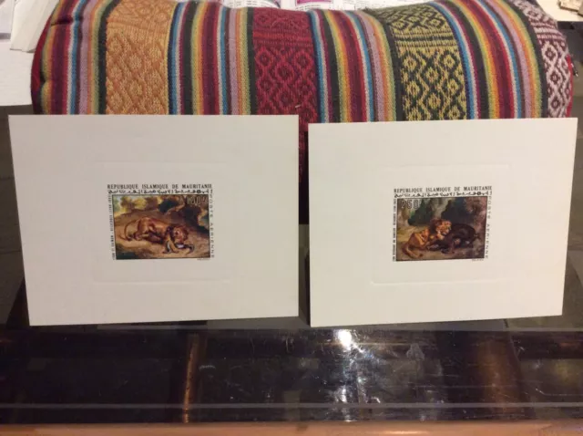 2 Épreuves De Luxe De Mauritanie. 1973. N° Pa 133/34. Tableaux De Delacroix.rare