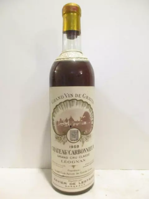 pessac-léognan château carbonnieux grand cru classé blanc 1958 - bordeaux