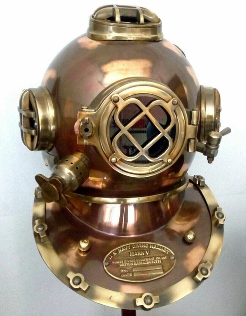 Casque De Plongée Mark V US Navy, Reproduction Aluminium/acier, Fabrication Inde, Décoration