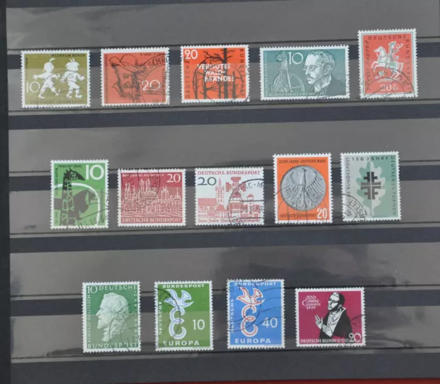 Briefmarken BRD 1958 gestempelt kleines Lot (14 Stück)