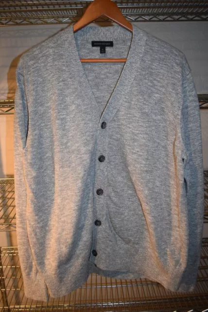 BANANA REPUBLIC GRAY Cardigan Sweater Men's XL 100% Cotton $14.00 ...