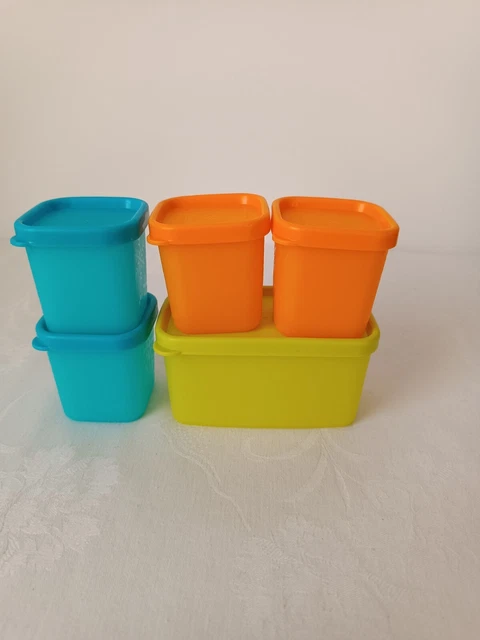 Tupperware Ramequins Frigo 200 Ml – Set 3 Pezzi Turchese, Blu E Blu Scuro (35166) – Contenitori Originali Per Alimenti