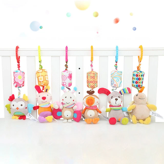 Good Quality Newborn Baby Rattles Plush Stroller Cartoon Animal Toys