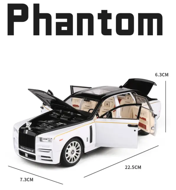 Modellauto Rolls Royce Phantom mit Rückziehfunktion Licht & Ton/ 3 Farben/1:24