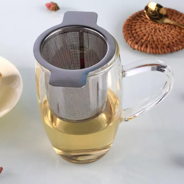 1 Set Stainless Steel Mesh Tea Infuser Cup Strainer Loose Leaf Filter with L-xd