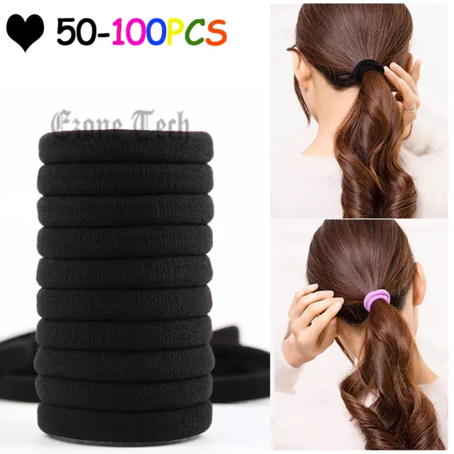 Women Elastic Hair Ties Seamless Hair Bands Ponytail Holders No Crease Damage US