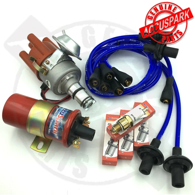 VW BEETLE ELECTRONIC Distributor Coil,plugs,blue leads,red rotor