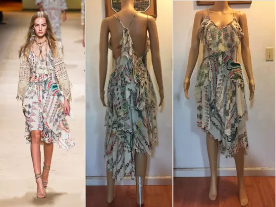 ETRO SS15 Runway Bead Embellished Printed Ruffle Dress IT42