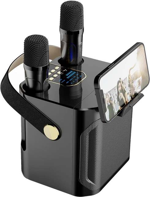 Karaoke Machine for Adults & Kids, Portable Bluetooth Karaoke Speaker with Two W