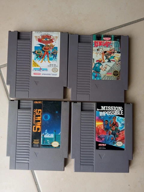 lot jeux Nintendo nes US , silius , Renegade, mission imp. flying warriors.