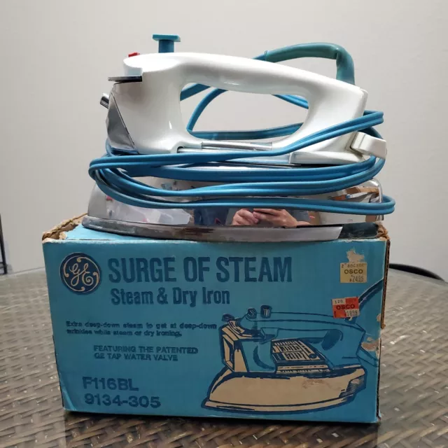 General Electric Surge of Steam & Dry Iron Model F116BL w/Box