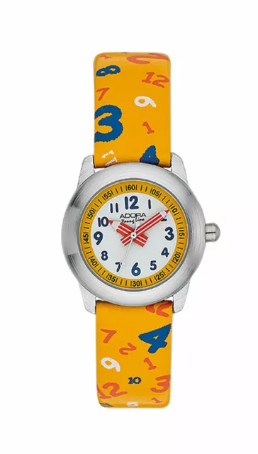 Adora Youngline Enfants Quartz Boîtier en Métal Jaune Bracelet en Plastique,