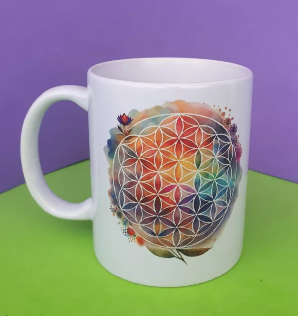 Taza De Té - Taza De Café - Taza De Cerámica - 330Ml - Flor De La Vida