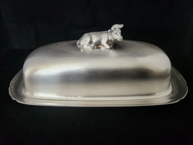 Reed & Barton Silverplated Mayflower 5005 Cow Covered Butter Dish