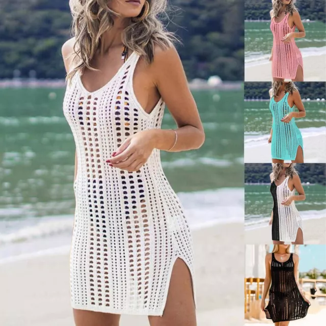 Maillot de Bain Beach-Dress Bain/Bikini Couvrir Robe Creux Sortie Femmes Crochet