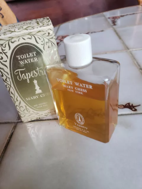 MARY CHESS NEW YORK TAPESTRY TOILET WATER  4 FL. OZ. VTG PERFUME w/ Box 80% FULL