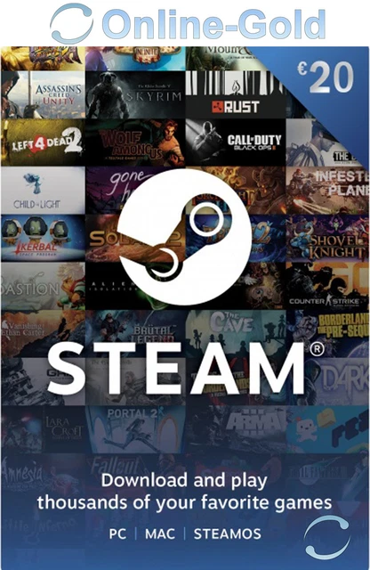20 EUR Carta regalo Steam Codice digitale - €20 Euro Steam prepagato chiave - IT