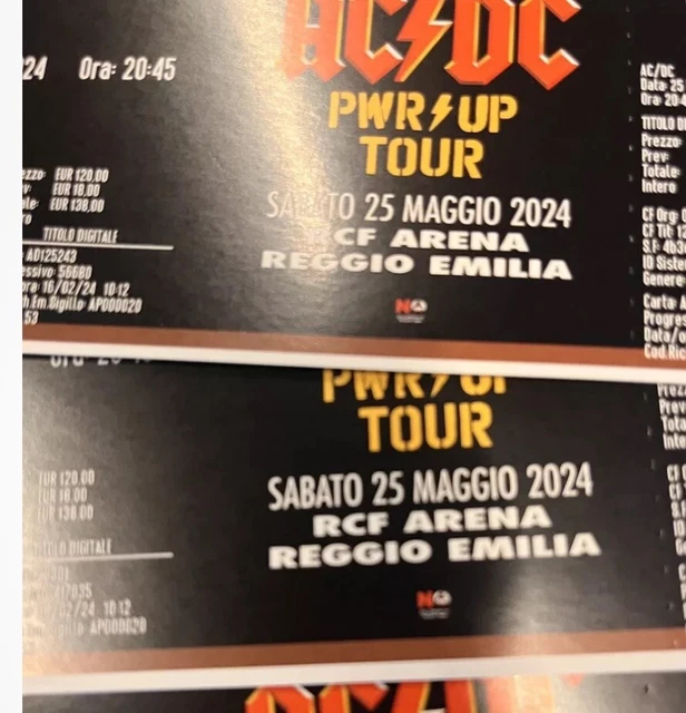 BIGLIETTI CONCERTO AC/DC 25/05/24 - RCF ARENA (Reggio Emilia) - GREEN ...