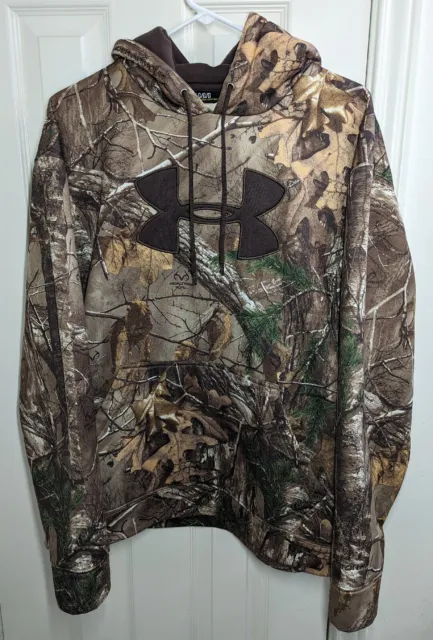 Under Armour Men's Realtree Xtra Camo Camouflage Large Loose Hooded Sweatshirt