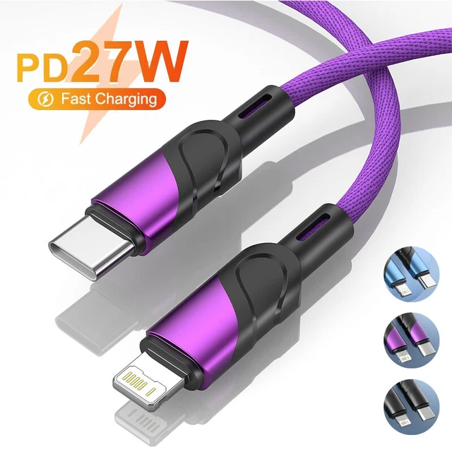 27W USB C Charger Cable Type C to iPhone Fast Charge Data Lead for iPhone  iPad
