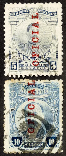 Mexico Stamps # O119-20 Used VF Scott Value $65.00