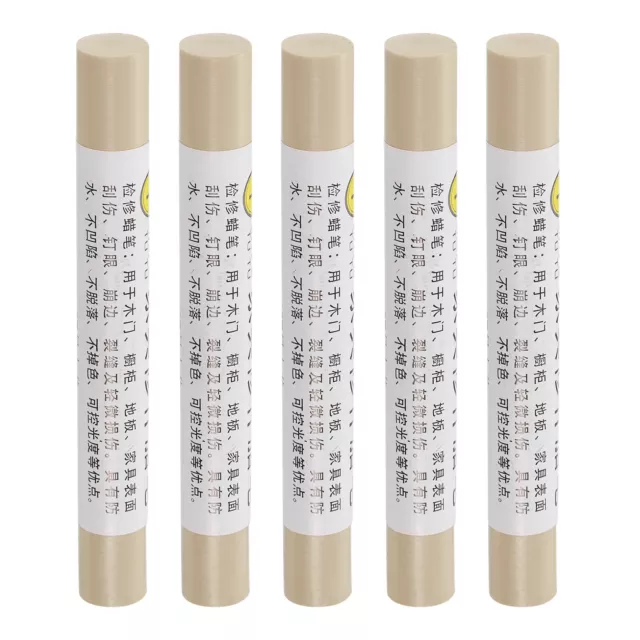 Furniture Repair Crayons Wax Filler Stick, 5Pcs Yellow Cloth Pattern