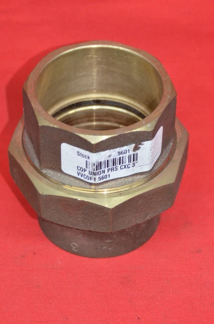 3" Inch Sweat Brass Copper Union Joint Solder PRS CXC 3 in VVCOF1 5601 Connector