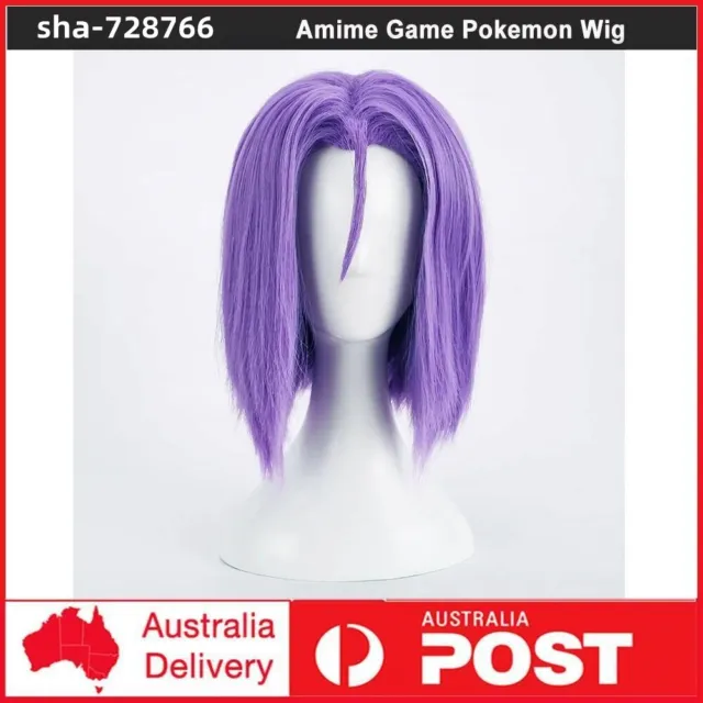 Anime Pokemon Team Rocket James Cosplay Wig Halloween Party Short Purple Hair