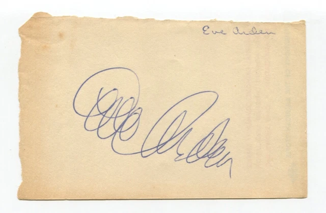 Eve Arden Signed Page Cut Autographed In 1952 Actress Grease