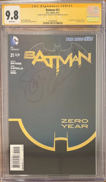 Batman 21 CGC SS 9.8 (New 52) 1St Duke Thomas signed Scott Snyder & Greg Capullo