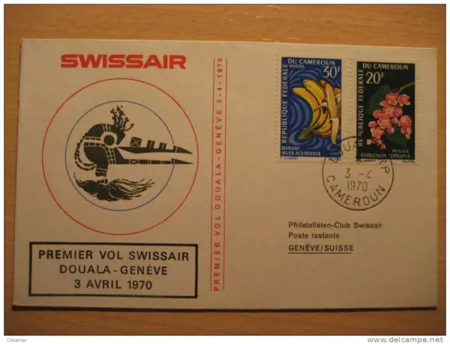 Cameroon Cameroun Douala Switzerland Suisse Geneve 1970 First Flight Erstflug Sw