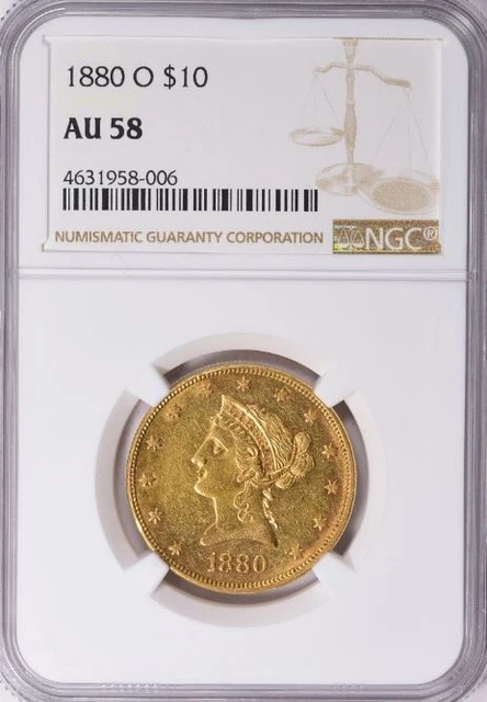 1880-O $10 Liberty AU58 NGC (#PA4631958006)