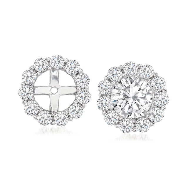 Ross-Simons 1.50 ct. t.w. Diamond Earring Jackets in 14kt White Gold Ross-Simons 1.50 ct. t.w. Diamond Earring Jackets in 14kt White Gold