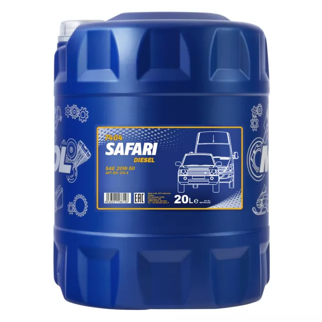 20 (1x20) Liter MANNOL 20W-50 Safari Motoröl für API SN/CH-4