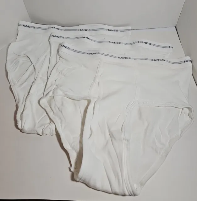 NEW Vintage HANES Mens 5 Pair Pairs White Briefs Underwear Size XL