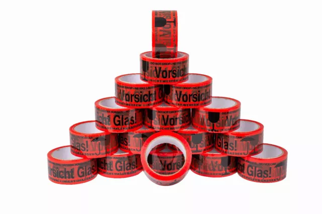 Klebeband Vorsicht Glas 66m Packband Paketband Paketklebeband 1 - 360 Rollen