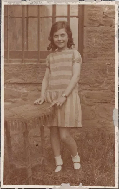 Photograph Image Vintage Alice Urquhart As Child Scottish on Card Postcard Size