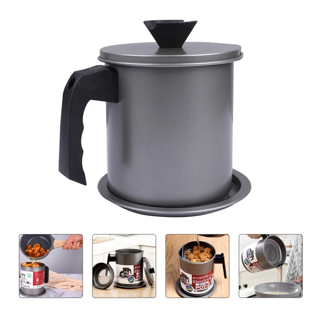 Pot Kitchen Oil Strainer Pot Filter Filter Oil Pot Grease Container Cooking Oil