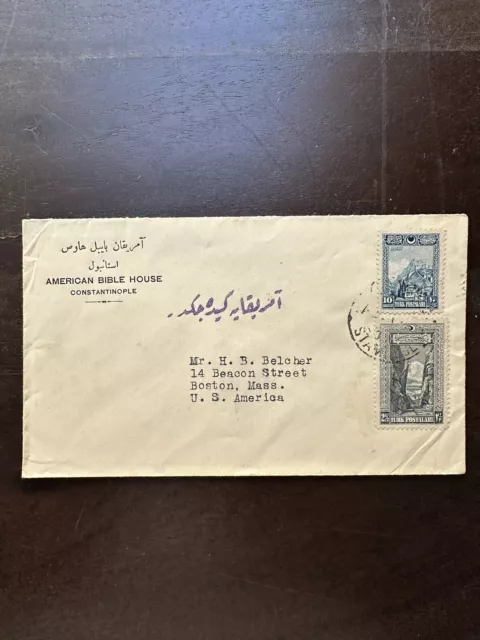 TURKEY-TURKISH American Bible House Constantinople-Istanbul Cover to U.S.A #2