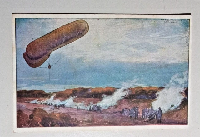 1918 Deutscher Luftflotten Berein Dirigibile cartolina illustrata da R. Schulze
