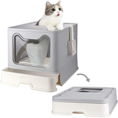 Bac A Litiere Chat Anti Odeur Double Entree Avec Bac De Tiroir Pelle A Litiere Eur 79 13 Picclick Fr