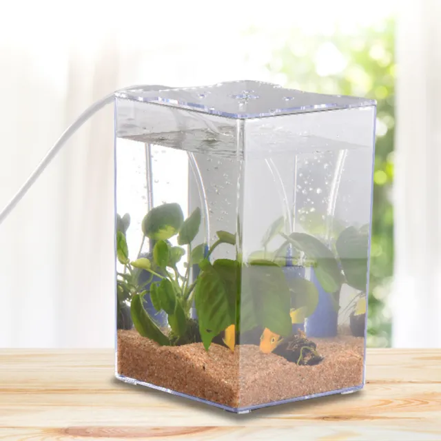 Betta Fish Tank Transparent Raise Small Pets Aquarium Breeding Tank Isolation