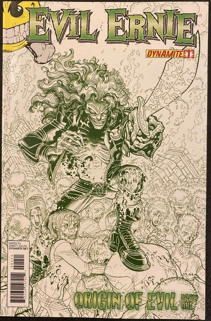 Evil Ernie Origin of Evil  #1 Nick Bradshaw Variant Sketch Rare B/W Cover NM hot