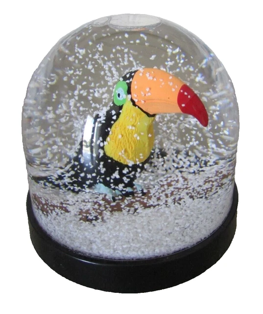 Boule à Neige Perroquet 8 Cm - Décoration Magique Avec Paillettes Irisées